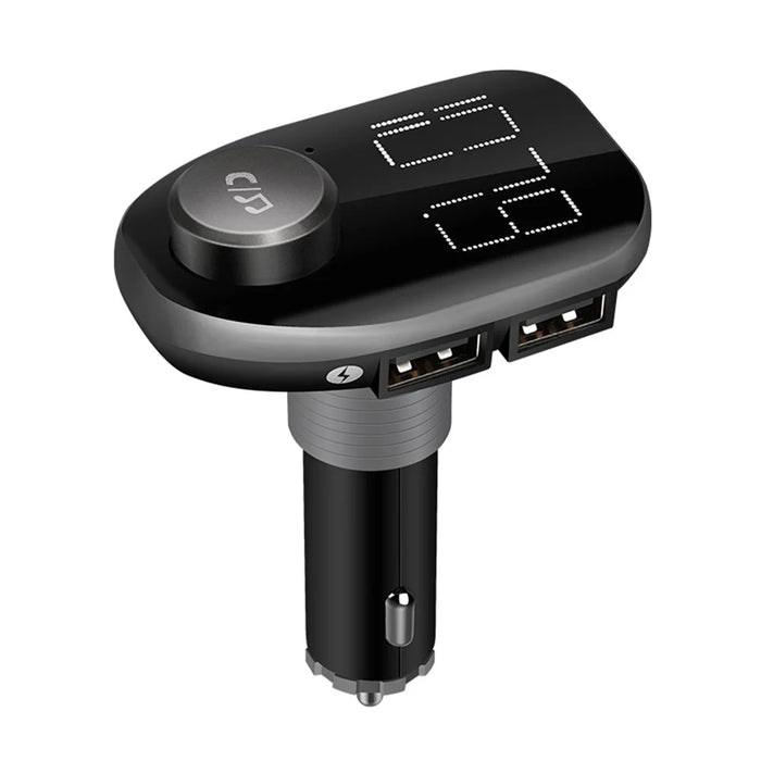 Dual USB Car Charger Bluetooth-compatible FM Transmitter Hands Free Car Kit Support TF Card / U Disk Play - 2