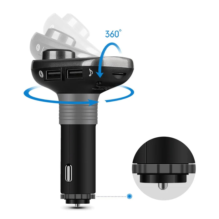 Dual USB Car Charger Bluetooth-compatible FM Transmitter Hands Free Car Kit Support TF Card / U Disk Play - 4