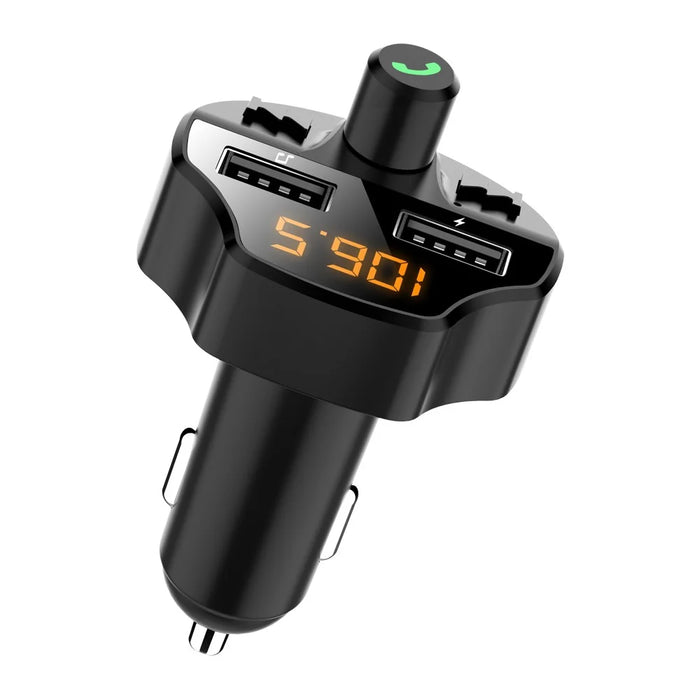 T66 Car 3.1A Quick Charge Dual USB Charger Hands-free Bluetooth-compatible 5.0 MP3 Player FM Modulator Transmitter - 4