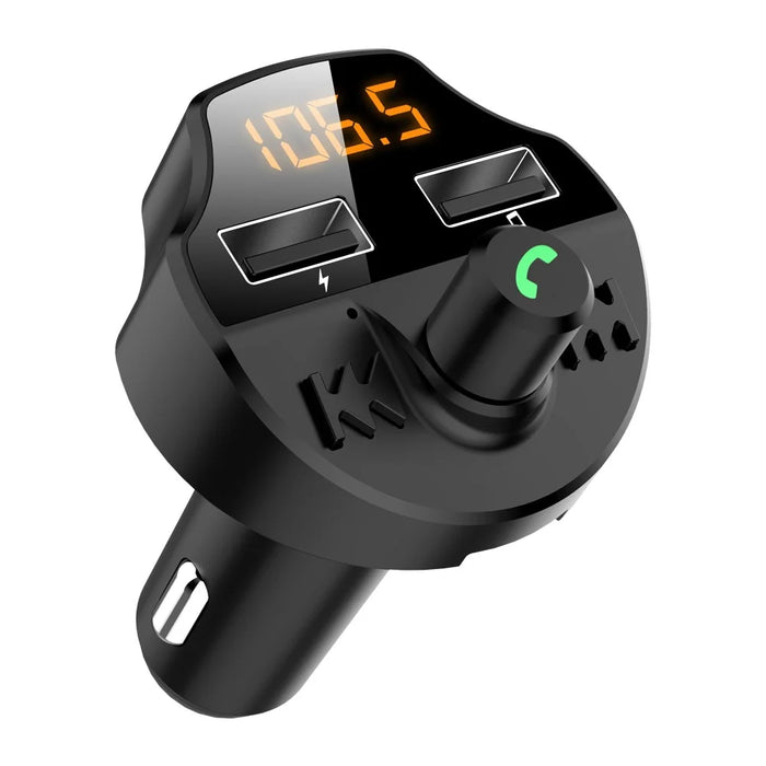 T66 Car 3.1A Quick Charge Dual USB Charger Hands-free Bluetooth-compatible 5.0 MP3 Player FM Modulator Transmitter - 5