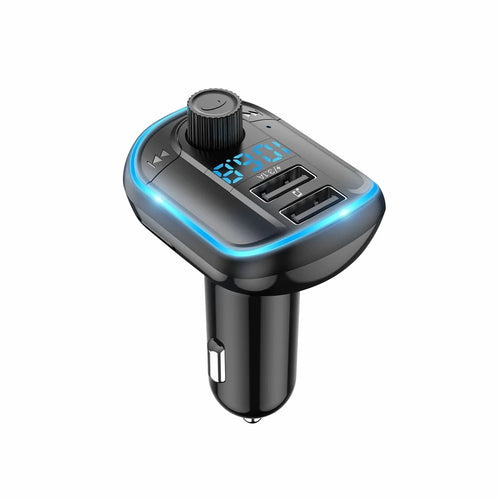 Bluetooth-compatible Hands-free Car Kit MP3 Player FM Transmitter USB Charger with Breathing Light - 1