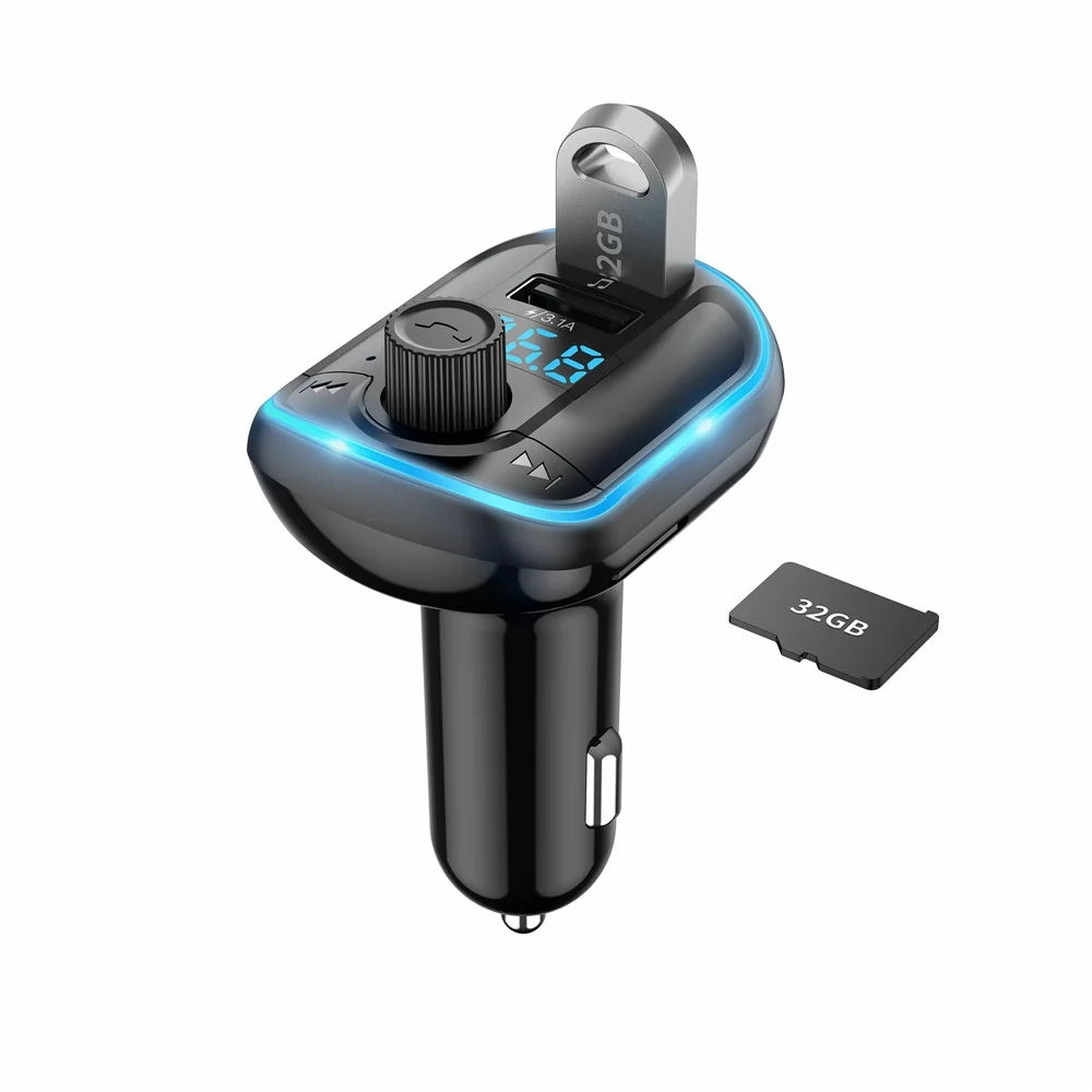 Bluetooth-compatible Hands-free Car Kit MP3 Player FM Transmitter USB Charger with Breathing Light - 2