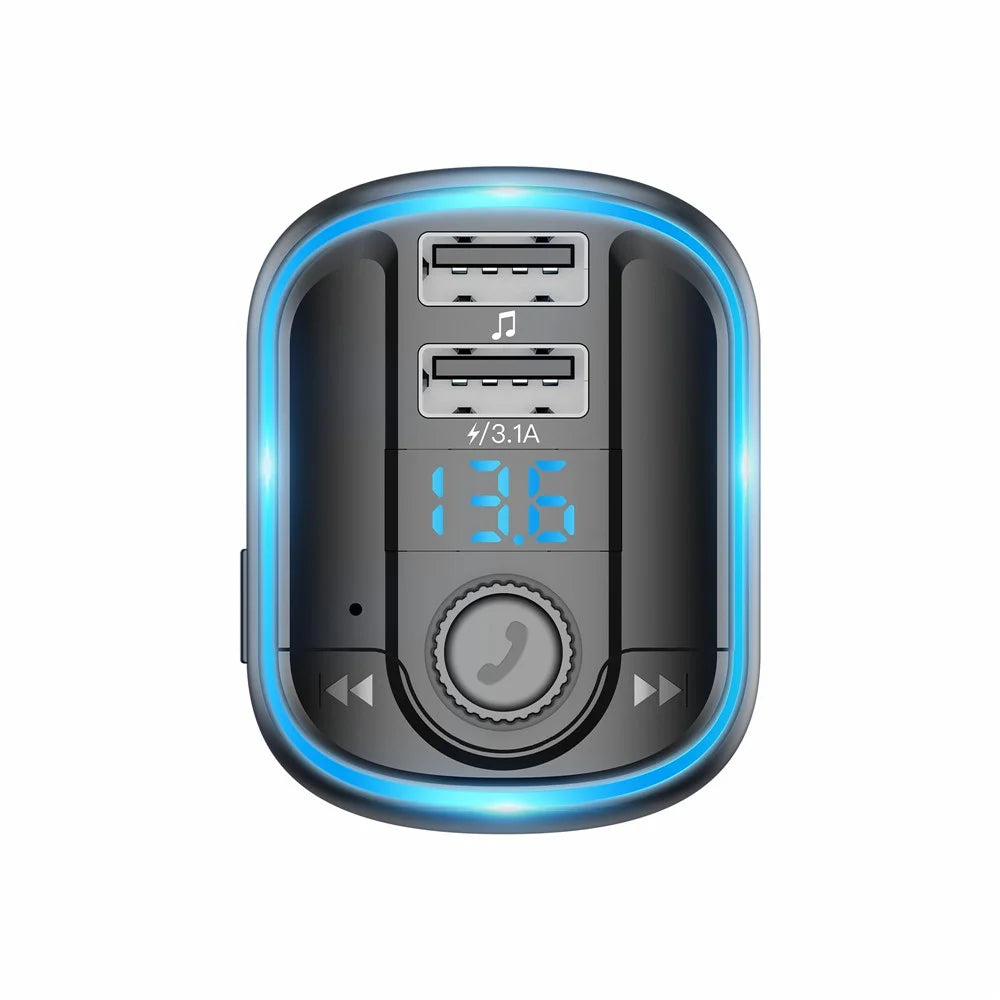 Bluetooth-compatible Hands-free Car Kit MP3 Player FM Transmitter USB Charger with Breathing Light - 3