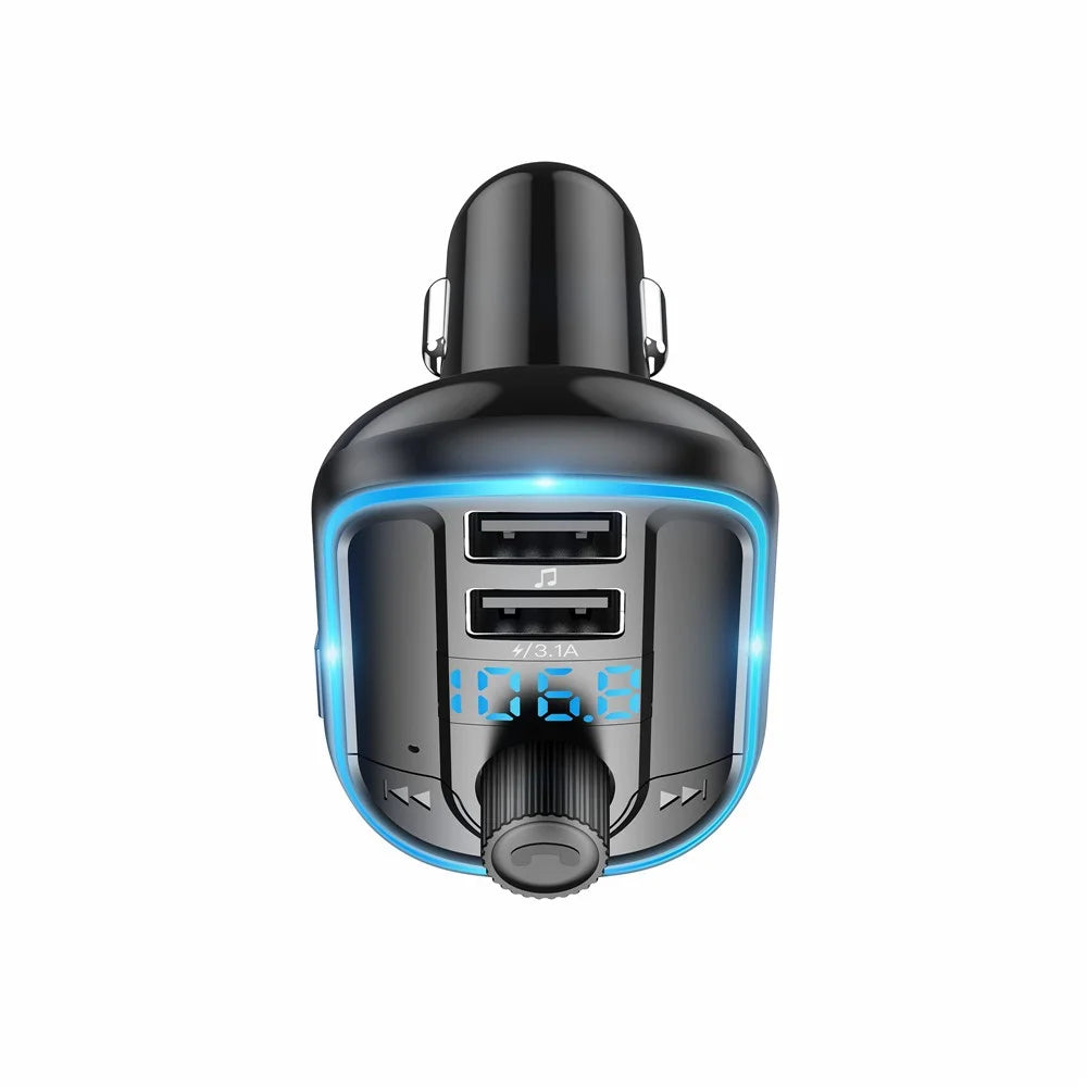 Bluetooth-compatible Hands-free Car Kit MP3 Player FM Transmitter USB Charger with Breathing Light - 6