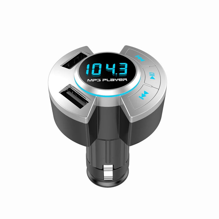 Multifunction Car Bluetooth-compatible MP3 Player Dual USB Car Charger Support TF Card/U Disk - 2