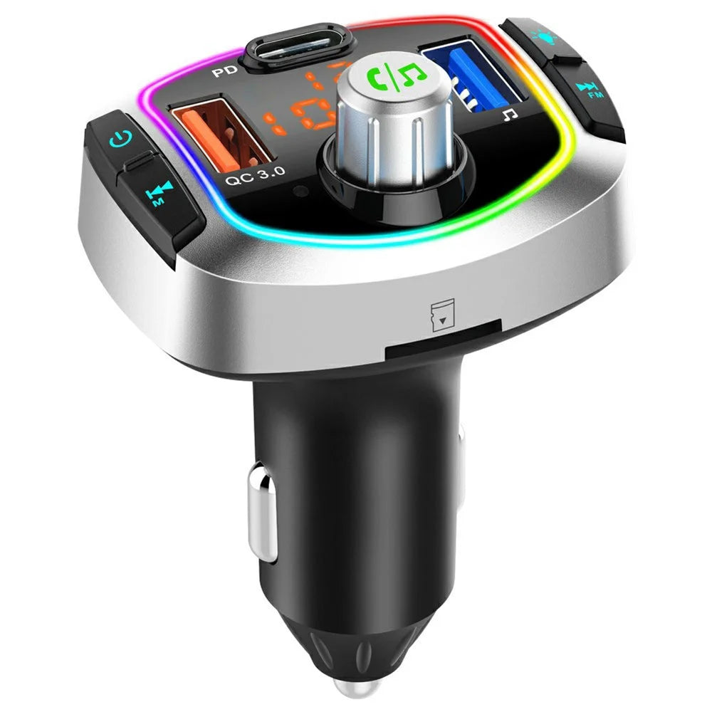 Multifunction Bluetooth-compatible Car FM Transmitter MP3 Player PD+QC3.0 Car Charger - 1