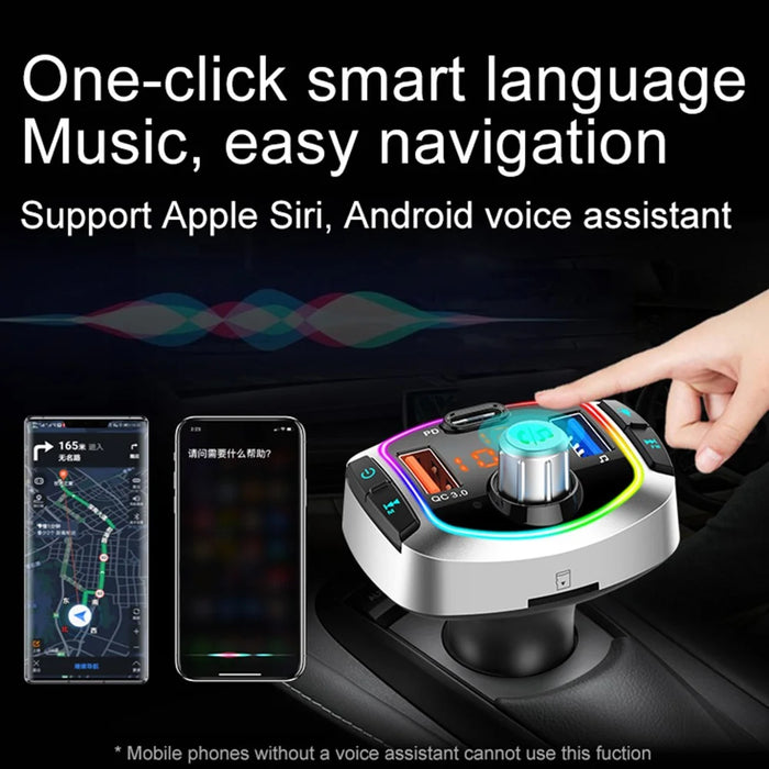 Multifunction Bluetooth-compatible Car FM Transmitter MP3 Player PD+QC3.0 Car Charger - 7
