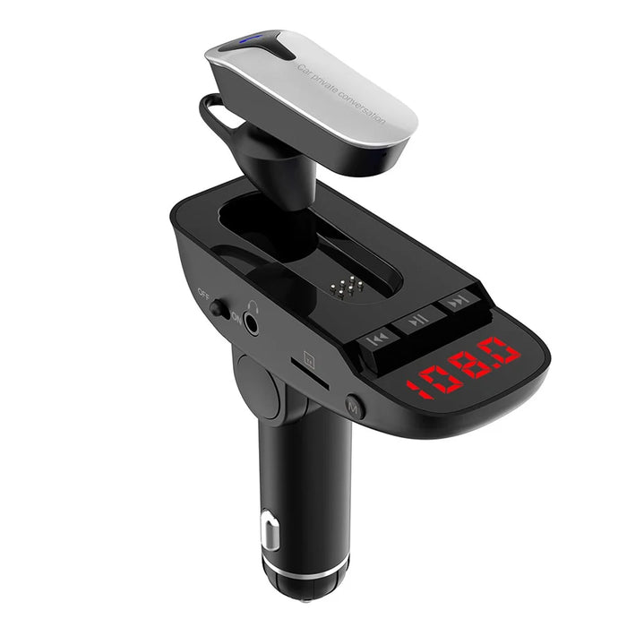 JEDX-ER9 2-in-1 Car Bluetooth-compatible Headset Car MP3 Player FM Transmitter - 1