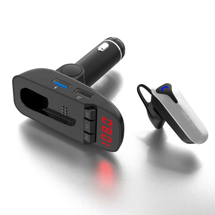 JEDX-ER9 2-in-1 Car Bluetooth-compatible Headset Car MP3 Player FM Transmitter - 3