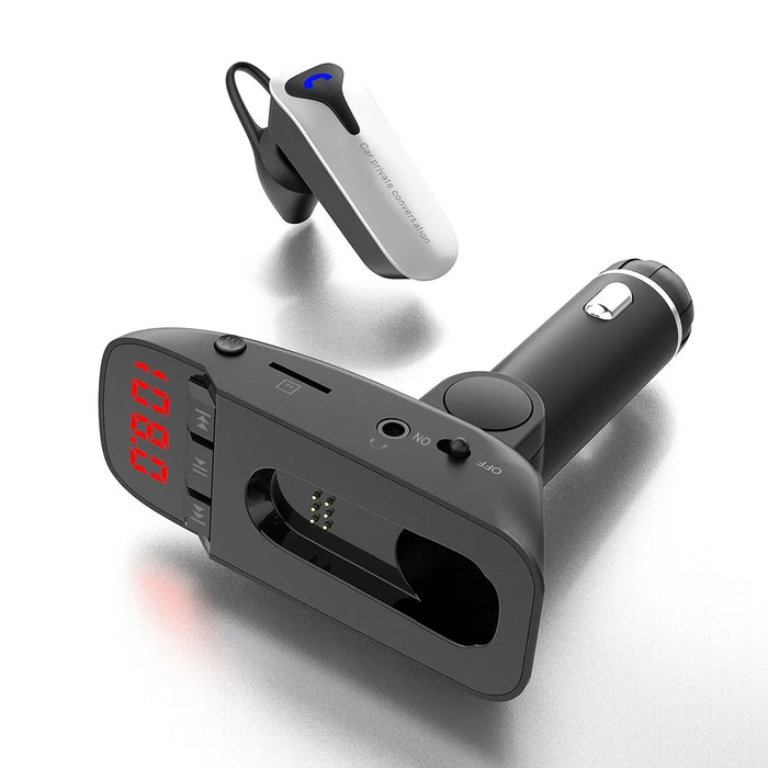 JEDX-ER9 2-in-1 Car Bluetooth-compatible Headset Car MP3 Player FM Transmitter - 5