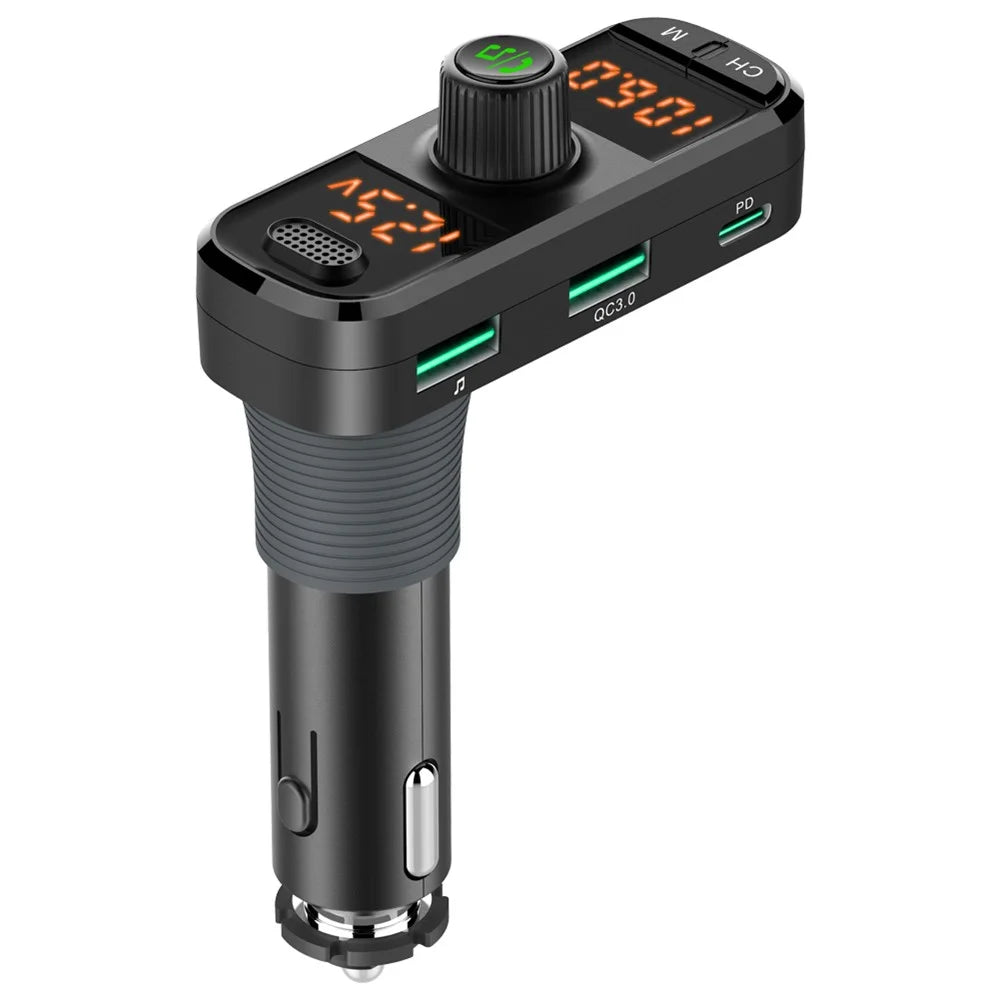 BC70 Car MP3 Bluetooth-compatible Hands-free FM Transmitter Radio Music Player Dual USB QC3.0+PD Charger - 1