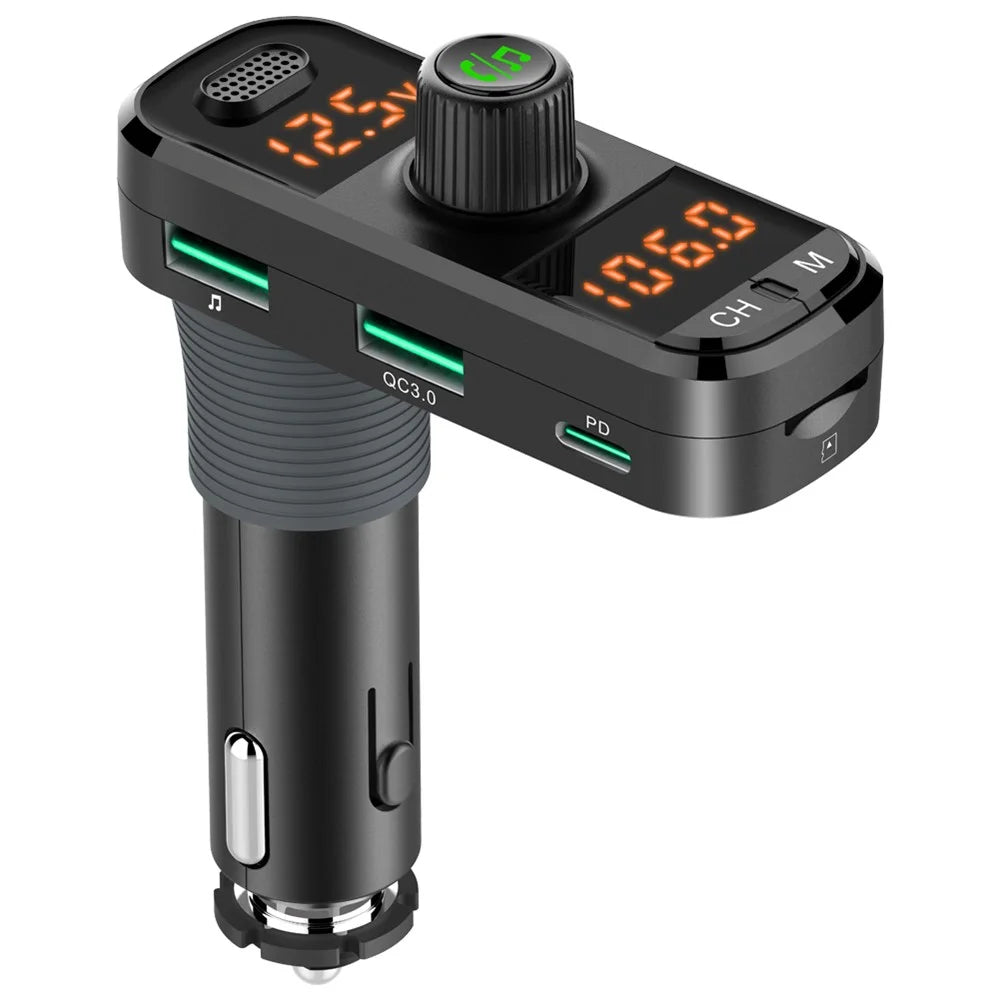 BC70 Car MP3 Bluetooth-compatible Hands-free FM Transmitter Radio Music Player Dual USB QC3.0+PD Charger - 2