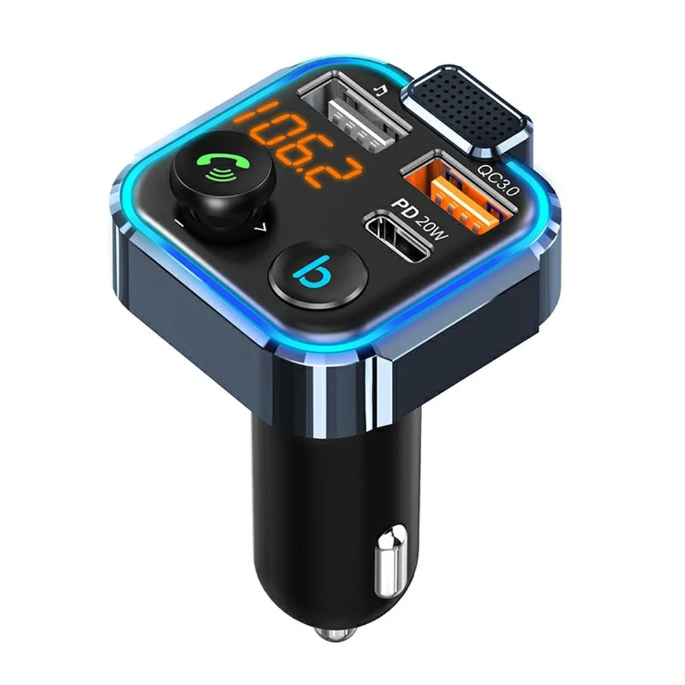 BT23 Dual USB Digital Display Car Bluetooth-compatible MP3 Music Player FM Transmitter QC3.0 PD 20W Fast Charging Phone Charger - 1