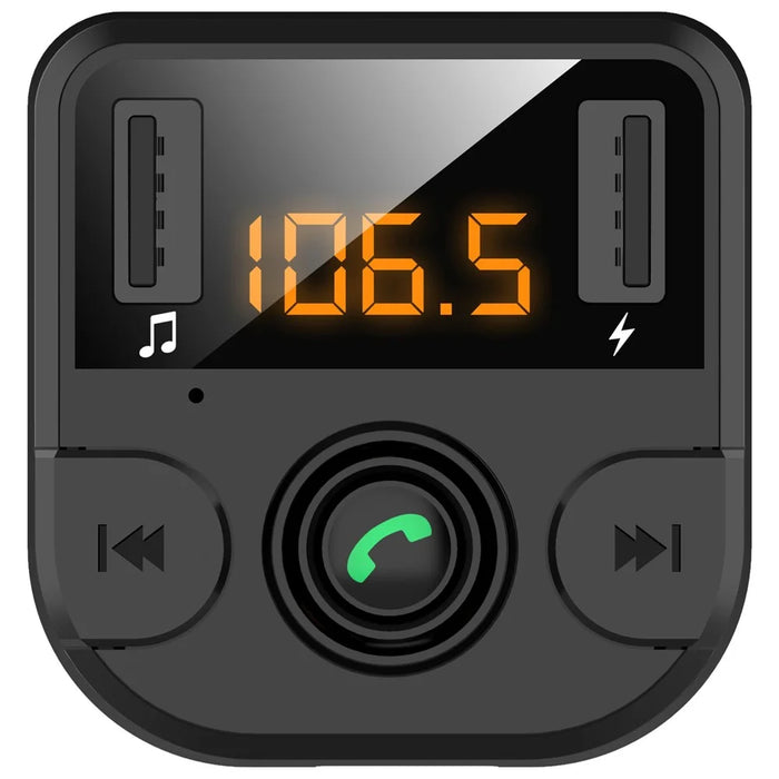 BT36B Dual USB Car Charger with FM Transmitter Bluetooth-compatible Hands-free FM Modulator Car Phone Charger - Black - 3