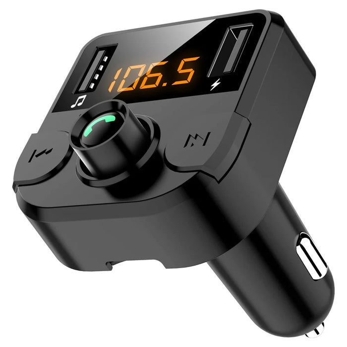 BT36B Dual USB Car Charger with FM Transmitter Bluetooth-compatible Hands-free FM Modulator Car Phone Charger - Black - 5