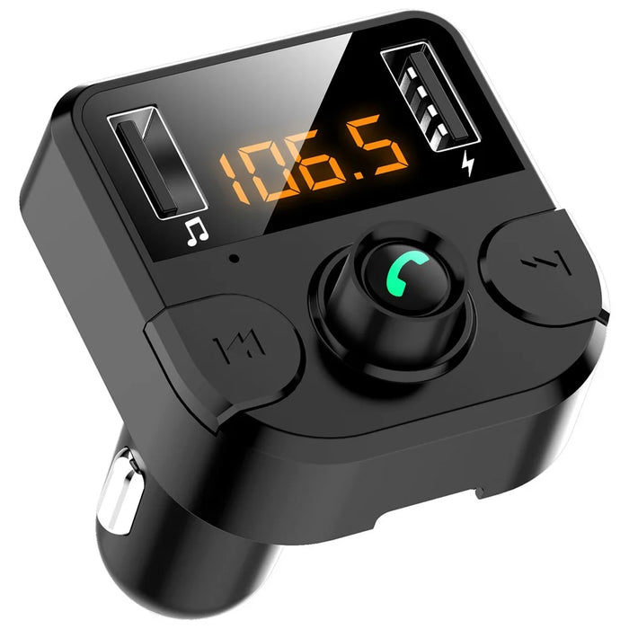 BT36B Dual USB Car Charger with FM Transmitter Bluetooth-compatible Hands-free FM Modulator Car Phone Charger - Black - 6