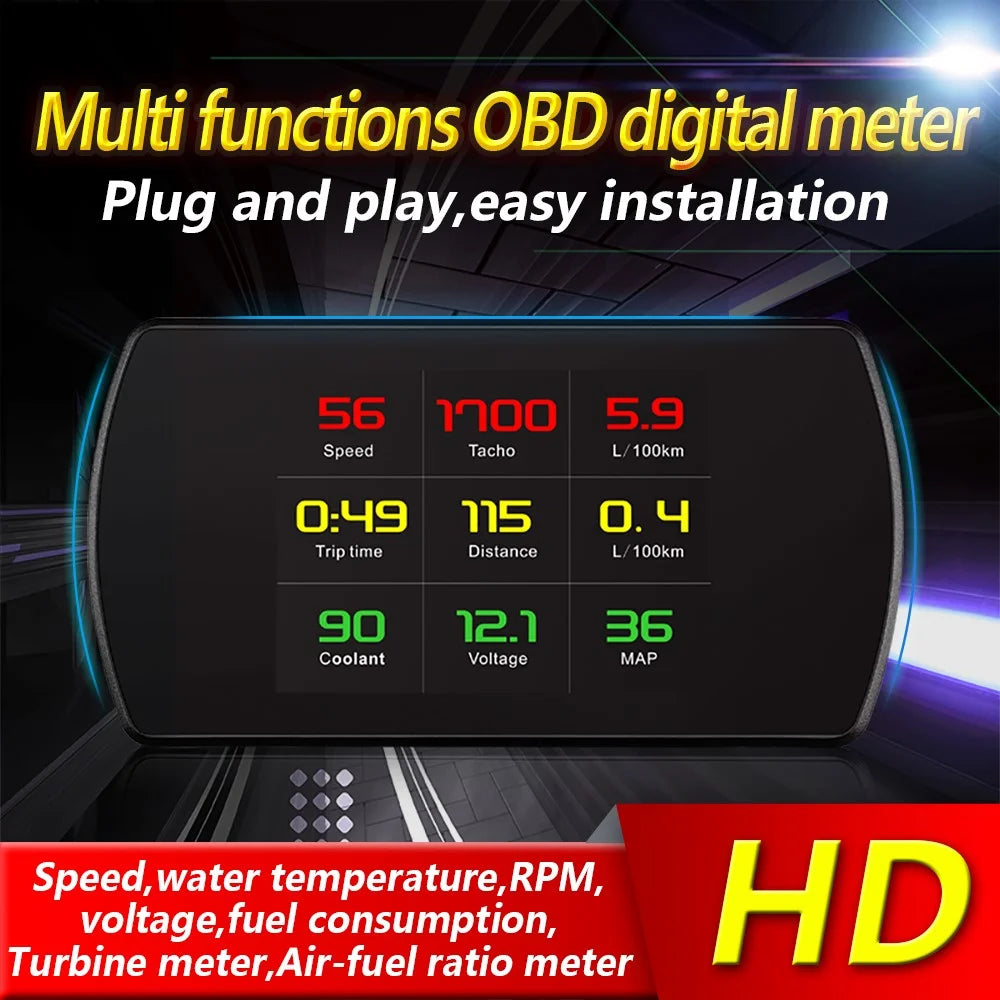 P12 Car HUD Head Up Display OBD2 On-board Diagnostic Digital Display - 3