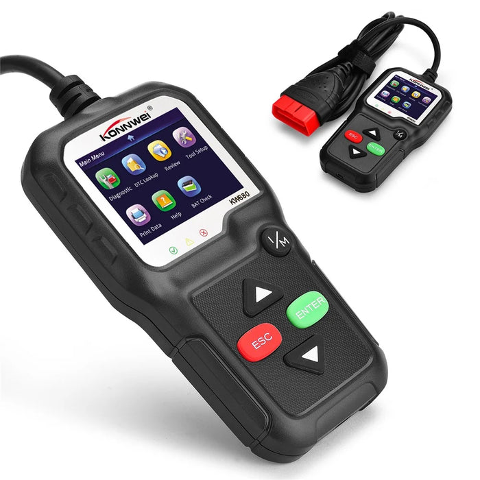 KONNWEI KW680 OBDII/EOBD Scanner OBD2 CAN Bus Code Reader - Black - 1