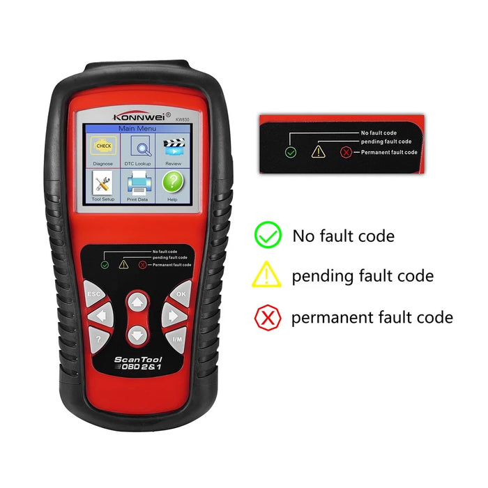 KONNWEI KW830 OBDII/EOBD Scanner Auto Scanner Tool TFT Color Display - 7