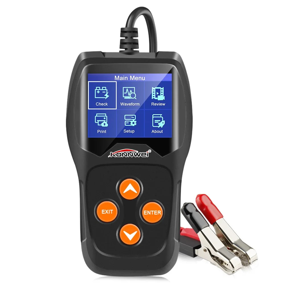 KONNWEI KW600 12V Car Battery Tester 100 to 2000CCA 12 Volt Battery Tools for Car Quick Cranking Charging Diagnostic - 1