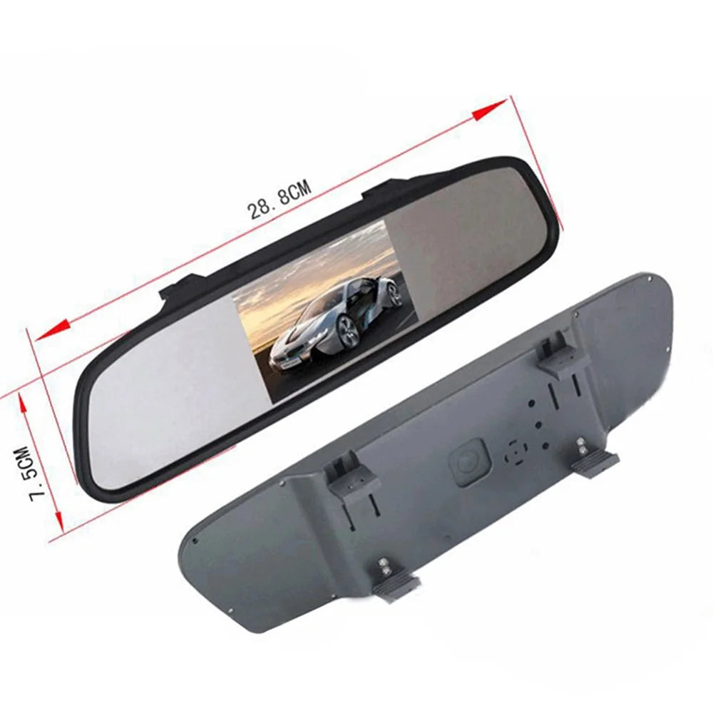 4.3 inch TFT LCD Screen Car Rearview Mirror Display with Back Camera PZ705+PZ402 - 5