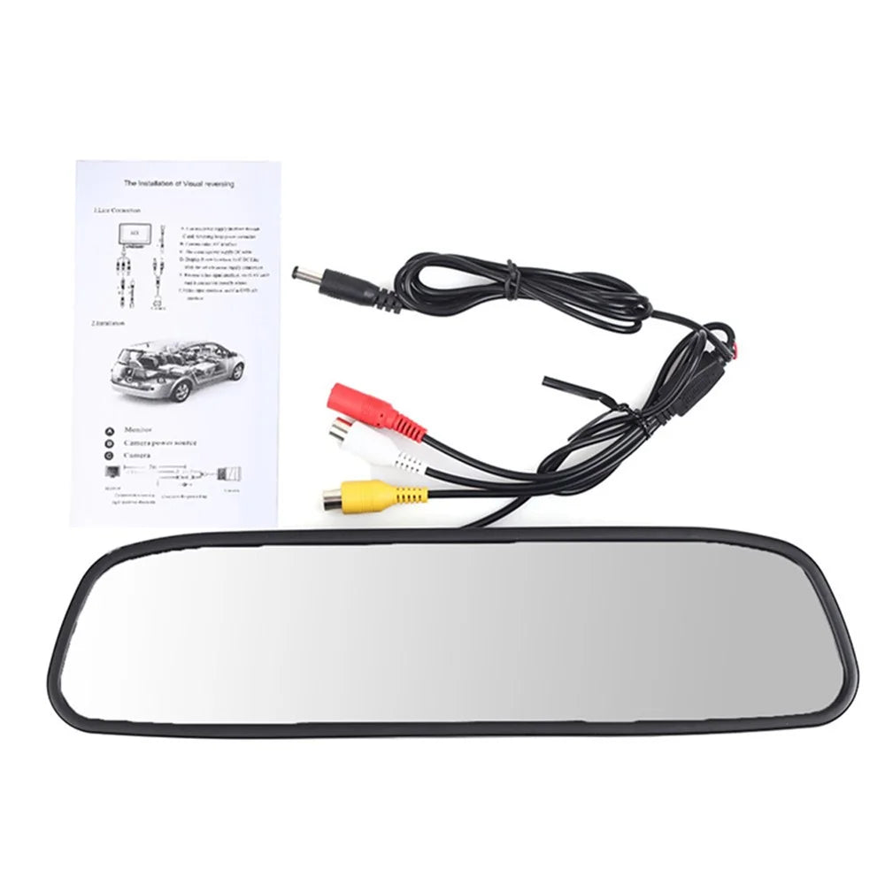 4.3 inch TFT LCD Screen Car Rearview Mirror Display with Back Camera PZ705+PZ402 - 6
