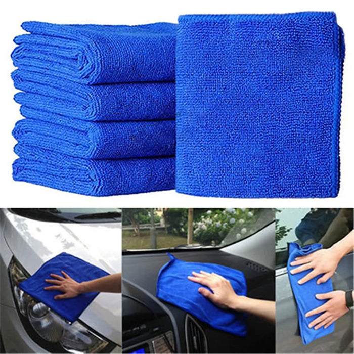 10Pcs/Set Soft Absorbent Wash Cloth Car Auto Care Microfiber Cleaning Towels, Size: 30x30cm - Blue - 1