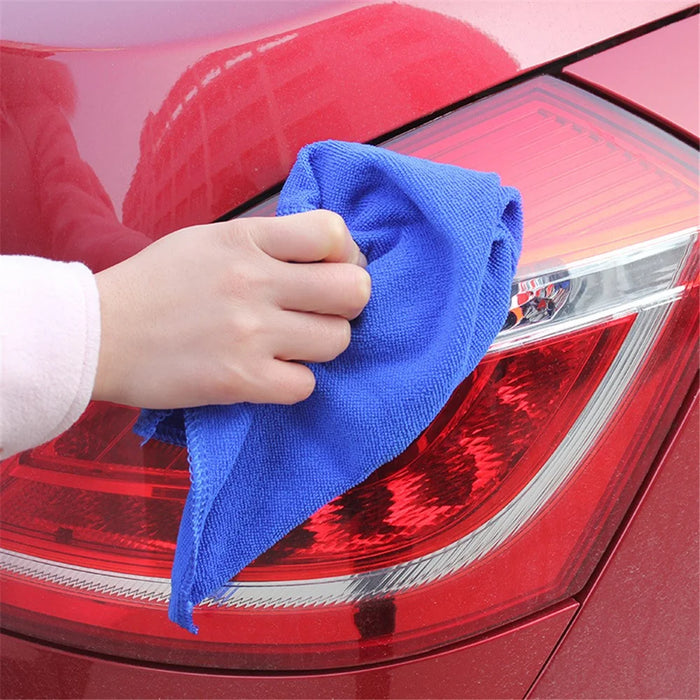 10Pcs/Set Soft Absorbent Wash Cloth Car Auto Care Microfiber Cleaning Towels, Size: 30x30cm - Blue - 3