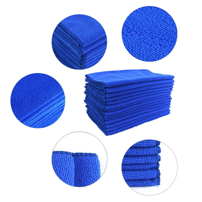 10Pcs/Set Soft Absorbent Wash Cloth Car Auto Care Microfiber Cleaning Towels, Size: 30x30cm - Blue - 4