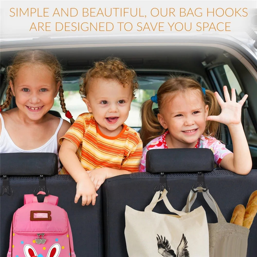 1 Pair Car Seat Back Bag Hooks Headrest Hanger Holder with Double Hooks - 7
