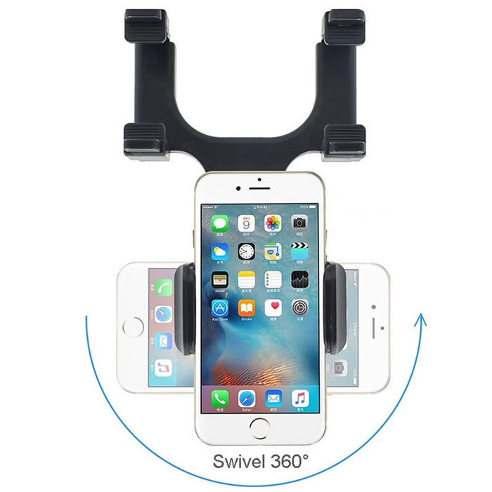 Universal Car Rearview Mirror Mount Phone Holder for iPhone Samsung Huawei GPS Smartphones - 2