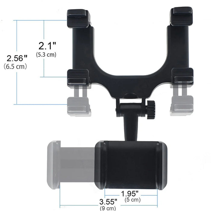 Universal Car Rearview Mirror Mount Phone Holder for iPhone Samsung Huawei GPS Smartphones - 4