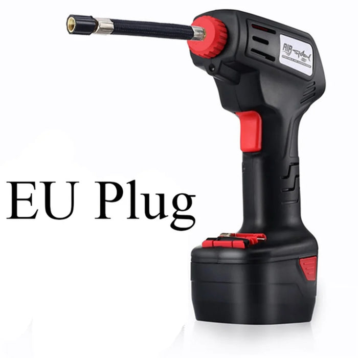 Portable Digital LCD Air Compressor Inflator Pump Rechargeable Cordless Car Pump Bike Tire Inflator - EU Plug - 2