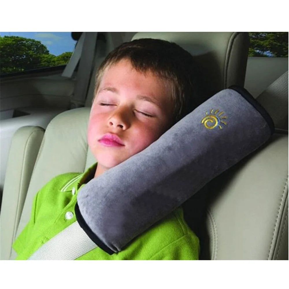 Comfortable Suede Shoulder Pad Car Seat Belt Cushion for Kids Children - Grey - 1