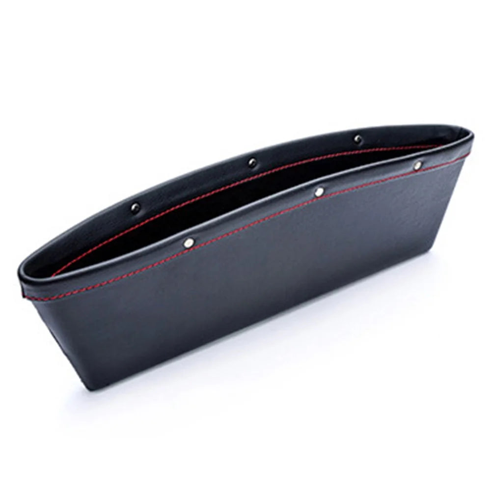 2Pcs / Set Vehicle Mounted Seat Gap Leather Storage Organizer for Wallet, Phones, Maps, Cash etc. - Black - 1