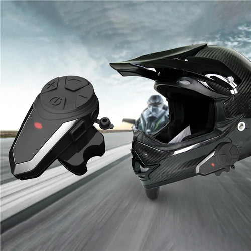 BT-S3 Waterproof IPX6 Motorcycle Helmet Bluetooth-compatible Headphone 1000m Interphone Hands-free Call Headset with FM Function - 1