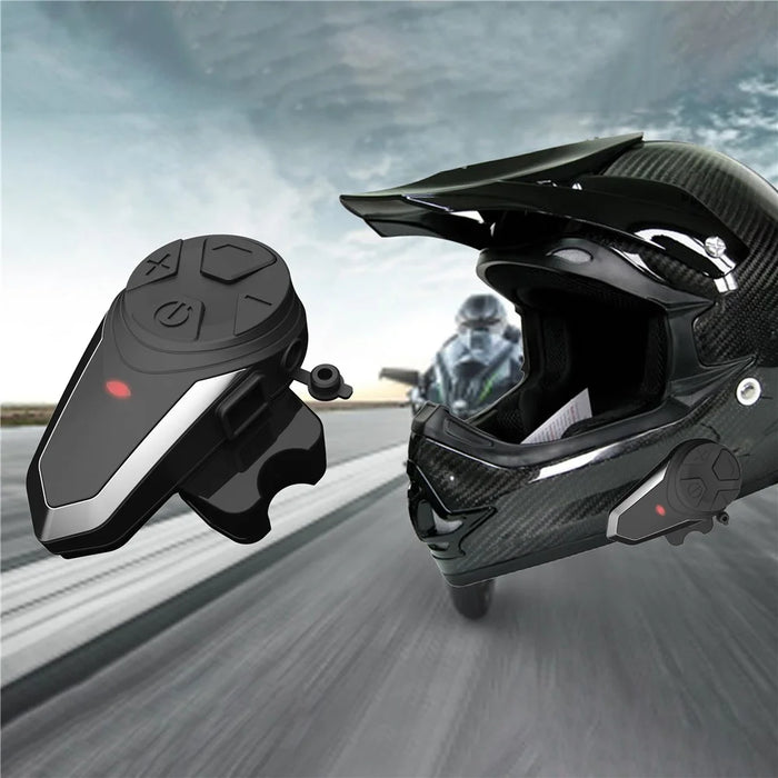 BT-S3 Waterproof IPX6 Motorcycle Helmet Bluetooth-compatible Headphone 1000m Interphone Hands-free Call Headset with FM Function - 1