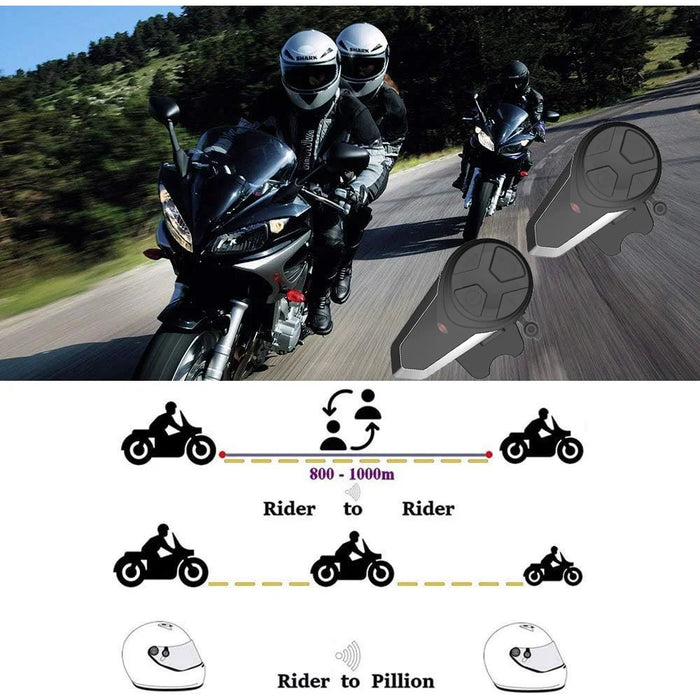 BT-S3 Waterproof IPX6 Motorcycle Helmet Bluetooth-compatible Headphone 1000m Interphone Hands-free Call Headset with FM Function - 6