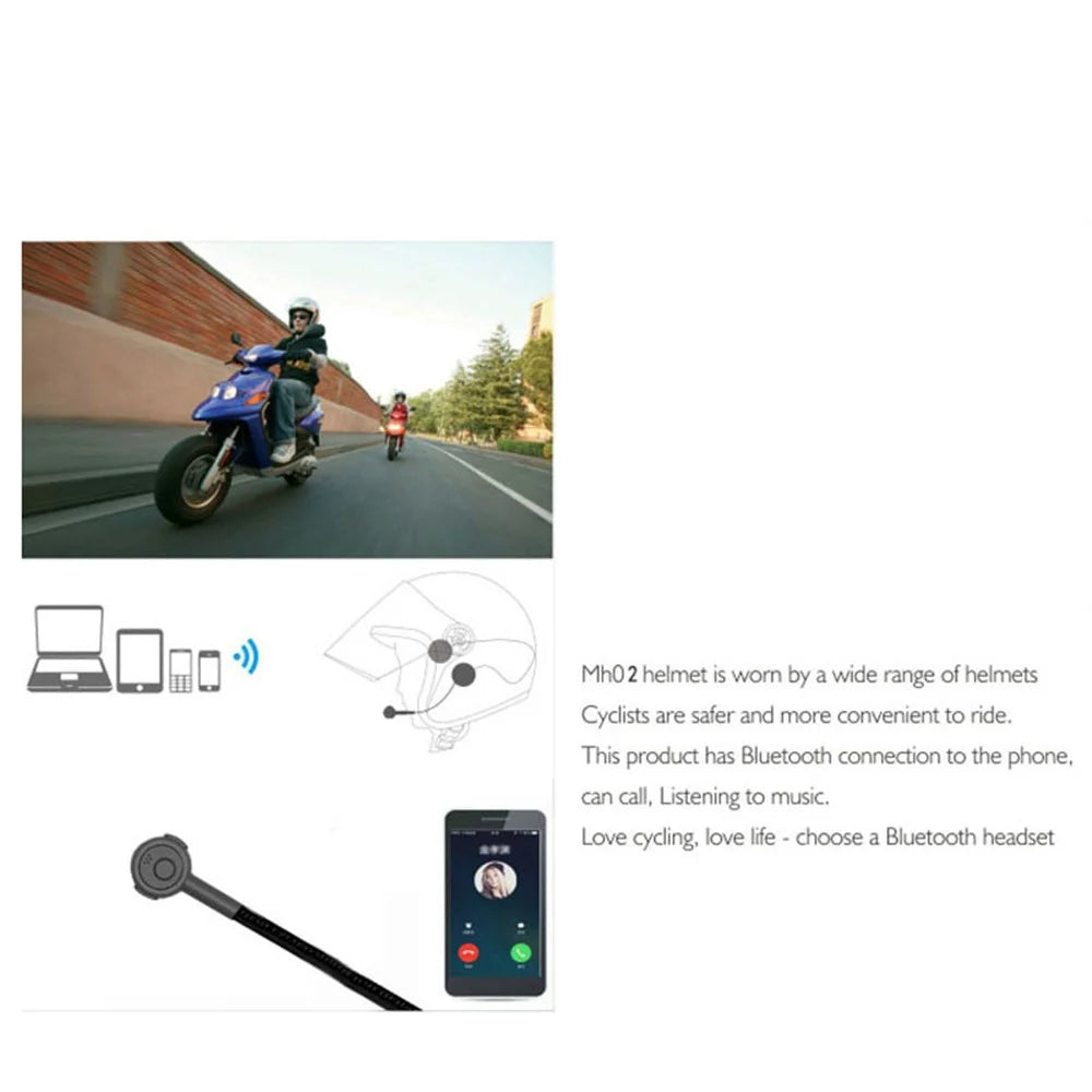 Wireless Bluetooth-compatible Headset Motorcycle Helmet Handsfree Music Calling Headphone - 7