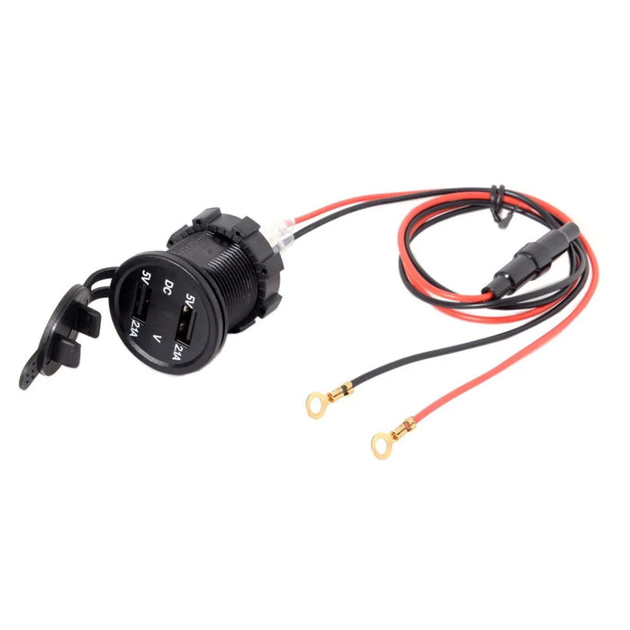Motorcycle Waterproof Dual USB Adapter Electric Bicycle Handlebar Port Socket for Phone GPS MP4 - 3
