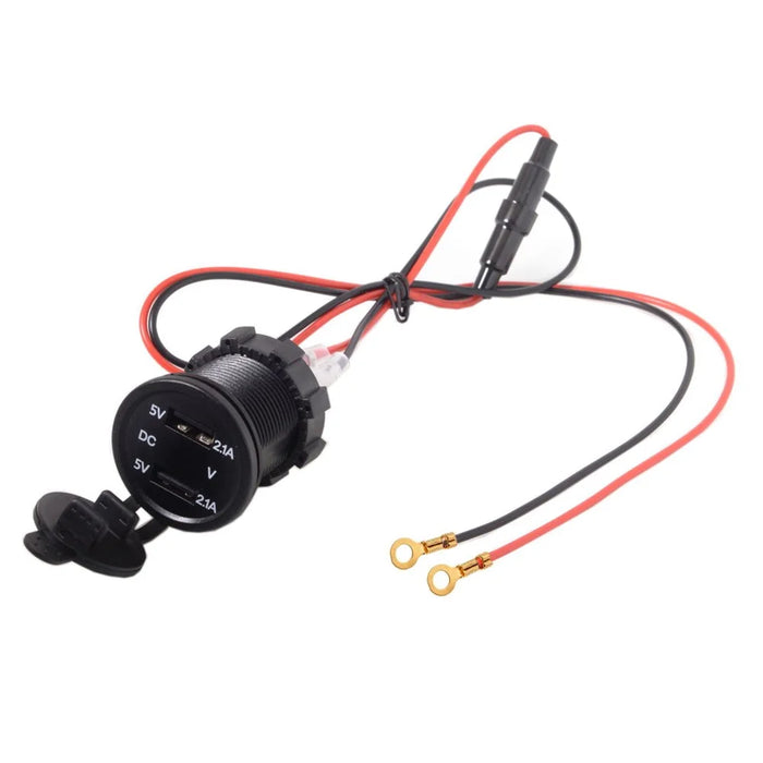 Motorcycle Waterproof Dual USB Adapter Electric Bicycle Handlebar Port Socket for Phone GPS MP4 - 5