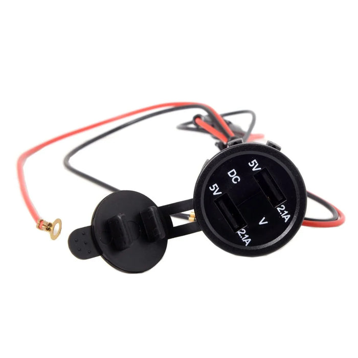 Motorcycle Waterproof Dual USB Adapter Electric Bicycle Handlebar Port Socket for Phone GPS MP4 - 6