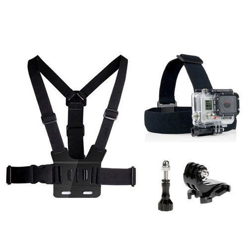 4 in 1 Accessories Kit with Chest Belt, Headstrap for GoPro Hero 4/3+/3/2/1 SJ4000/5000/6000/Xiaomi Yi - 1