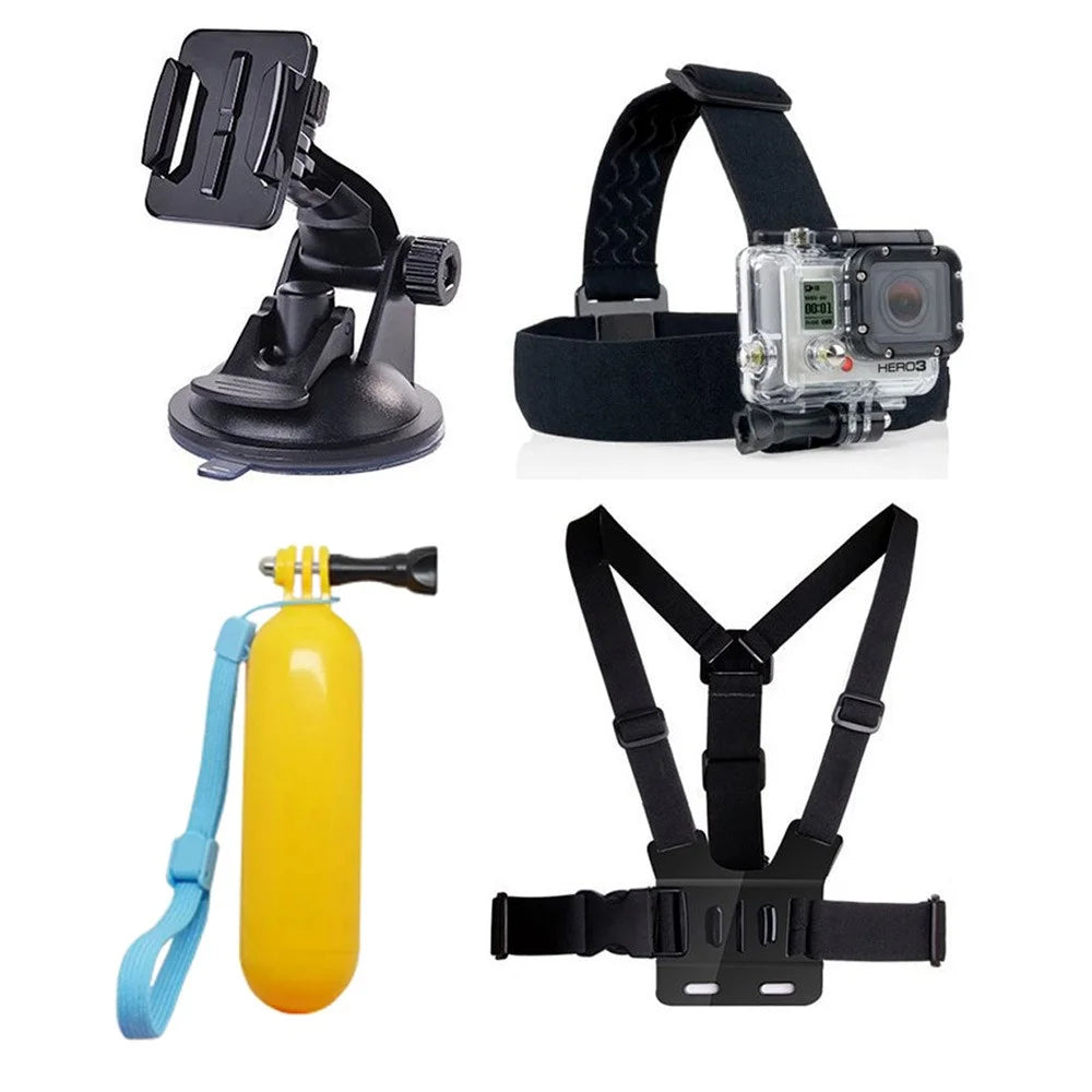 4 in 1 GoPro Accessories Kit Chest Belt + Headstrap + Floating Bobber + Windshield Suction Cup Mount for GoPro Hero 4/3+/3/2/1 SJ4000 Xiaomi Yi - 1