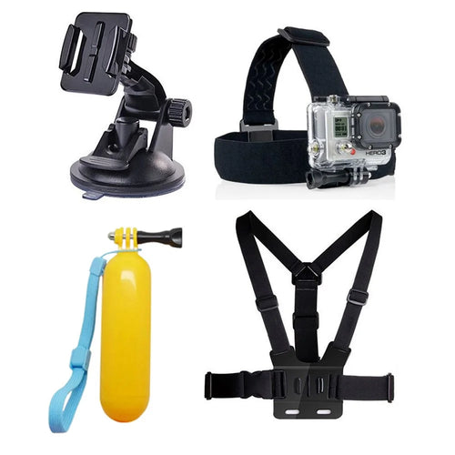 4 in 1 GoPro Accessories Kit Chest Belt + Headstrap + Floating Bobber + Windshield Suction Cup Mount for GoPro Hero 4/3+/3/2/1 SJ4000 Xiaomi Yi - 1