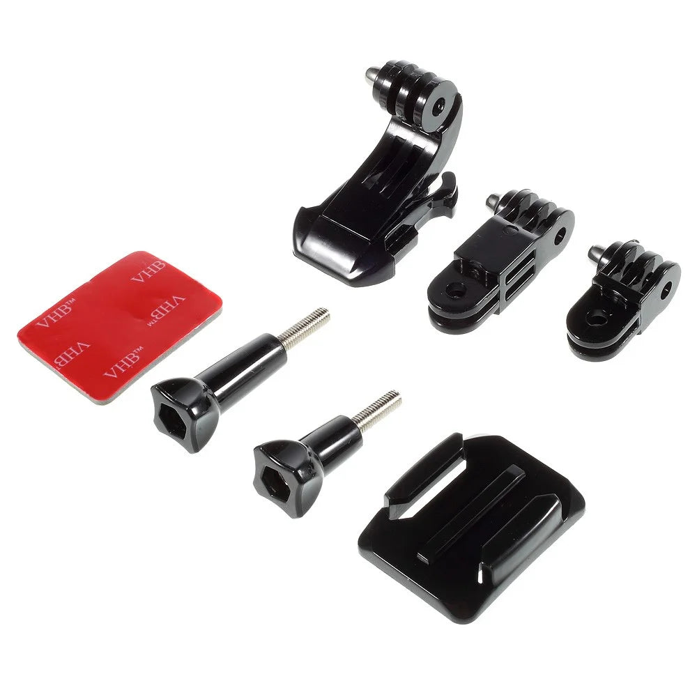 6 in 1 Mount Accessories Kit with J-Hook, Curved Surface Mount, 3-Way Adjustable Pivot Arm for GoPro Hero 4/3+/3/2/1 - 1