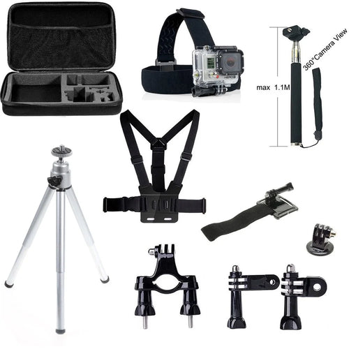10 in 1 Gopro Accessories Set with Chest Belt, Headstrap and Tripod for GoPro Hero 4/3+/3/2/1 SJ4000/SJ5000/SJ6000 Xiaomi Yi - 1