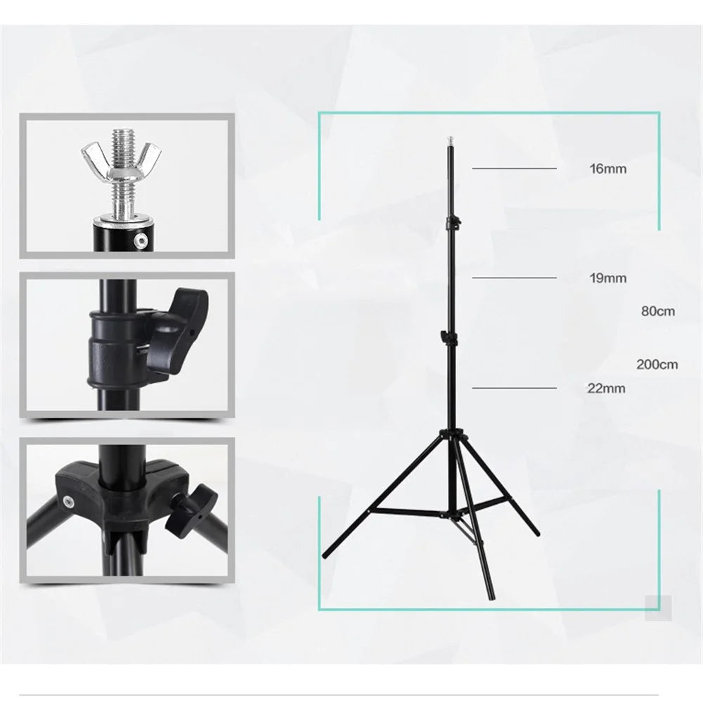 Photography 200x200CM PVC Backdrop Background Support Stand System T-Frame Stand Kit - Black - 2
