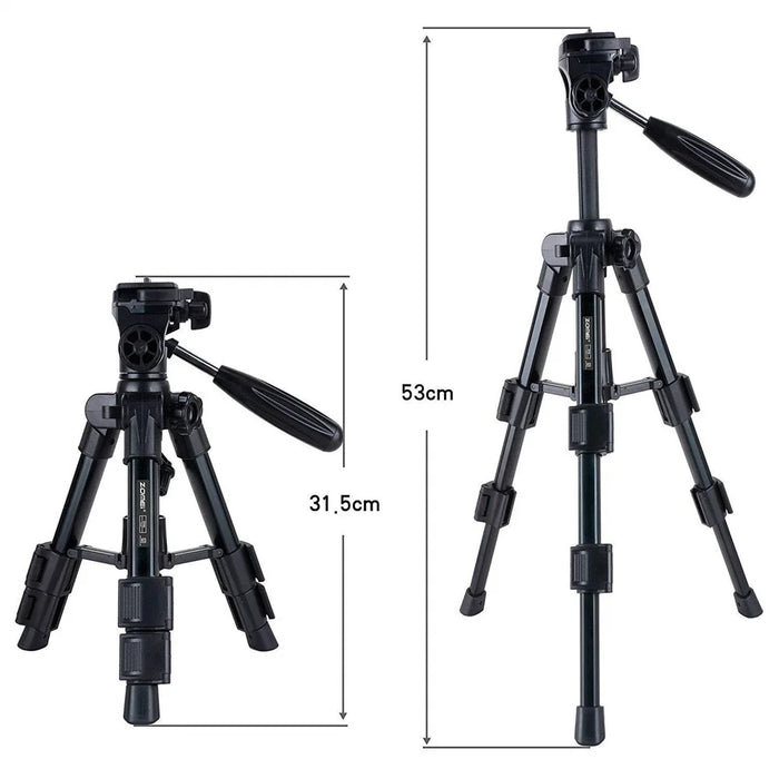 ZOMEI Q100 Portable Aluminum Alloy Mini Travel Camera Tabletop Tripod Lampstand - Black - 3