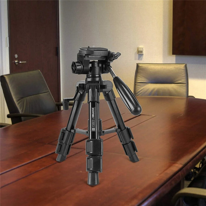 ZOMEI Q100 Portable Aluminum Alloy Mini Travel Camera Tabletop Tripod Lampstand - Black - 6